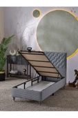 Beehanem Simge 90x190 Tek Kişilik (Baza+Başlık+Yatak) 3 Lü Set (Gri) - 3