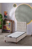 Beehanem Bengü 90x190 Tek Kişilik (Baza+Başlık+Yatak) 3 Lü Set (JeryyKrem) - 2