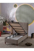 Beehanem Ezgi 90x190 Tek Kişilik (BAZA BAŞLIK YATAK) 3 Lü Set (KETEN KAHVE) - 3