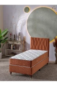 Beehanem Almula 90x190 Tek Kişilik (Baza+Başlık+Yatak) 3 Lü Set (Kiremit) - 1