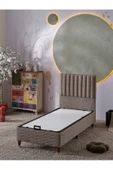 Beehanem Ezgi 90x190 Tek Kişilik (Baza+Başlık) 2 Li Set (Keten Kahve) - 1