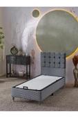Beehanem Bengü 90x190 Tek Kişilik (Baza+Başlık+Yatak) 3 Lü Set (Gri) - 2