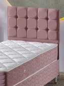 Beehanem Bengü 90x190 Tek Kişilik (BAZA BAŞLIK YATAK) 3 Lü Set (PEMBE) - 4