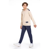 TRİLİYA-Garson Boy Kapşonlu Eşofman Takımı  5-14 Yaş, Lüks Günlük ve Okul, Cepli, Likralı Kumaş - 2