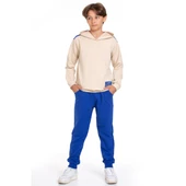 TRİLİYA-Garson Boy Kapşonlu Eşofman Takımı  5-14 Yaş, Lüks Günlük ve Okul, Cepli, Likralı Kumaş - 5