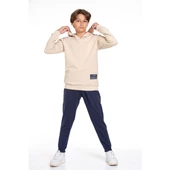 TRİLİYA-Garson Boy Kapşonlu Eşofman Takımı  5-14 Yaş, Lüks Günlük ve Okul, Cepli, Likralı Kumaş - 1