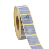 Tüvtürk Onaylı Beyaz Gri Kesik Reflektörlü Bant Gece Parlayan En 5 cm 1 Mt İkaz Fosforlu Reflektif thumbnail 4