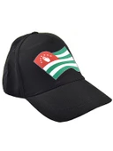 Abhaz Abaza Bayrak Baskılı Siyah Şapka - 2