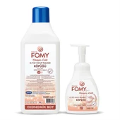 FOMY Hassas Cilt Kuru Sert Ciltler Yoğun Nemlendirici Kremli Köpük Sabun Ekonomik Set 1800+300 ml - 1