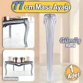 Sütun Masa Dresuar Ayağı 77 cm Plastik Ayak Gümüş Gri Mutfak Yemek Masası Mobilya Ayakları Gümüş - 1