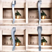 Sütun Masa Dresuar Ayağı 77 cm Plastik Ayak Gümüş Gri Mutfak Yemek Masası Mobilya Ayakları Gümüş - 7