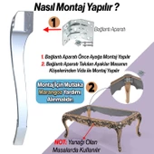 Sütun Masa Dresuar Ayağı 77 cm Plastik Ayak Gümüş Gri Mutfak Yemek Masası Mobilya Ayakları Gümüş - 5