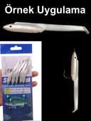 Eagenset İğneli Silikon Balık 5,5 Cm Beyaz Fosforlu Glow Karanlıkta Parlayan Gözler  (2 Adet) - 6