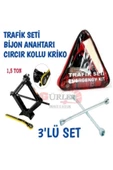 ARS Trafik Seti+bijon Anahtarı+1,5 Ton Cıcır Kollu Kriko 3lu Set - 1