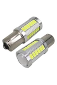 Kgn P21w Beyaz Mercekli Led 93 Sinyal Stop Ampul 33 Led 12v Tek Duy Düz Tırnak - 1