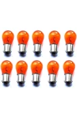 İncirOTO 10 Adet 12v 93 21w Sarı Sinyal Ampulü Yakın Tırnak 1 Kutu Uyumlu - 1