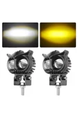 ARS  2.5 Inç Motosiklet Far Led Spot Beyaz Sarı Sürüş Lambası Iki Renk Baykuş Farlar 12v-20v 2 ADET - 3