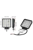 Light 6 Adet 11x11 16 Led Kare Off Road Traktör Tir Kamyon Sis Fari Sis Lambasi Çalisma Lambasi Projektör - 1