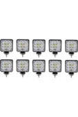 ARSVİSİON AUTO ACCESSORIES Off Road Beyaz Işık Sis Farı Lambası 16 Led Kare 12-24v 48 Watt 10 ADET - 1