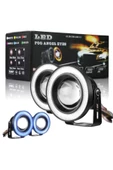 SAHLAN 89 Mm Buz Mavi Mercekli Angel Led Halkalı Sis Far Metal Gövde - 1