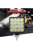ARSVİSİON Off Road Beyaz Işık Sis Farı Lambası 16 Led Kare 1 Adet-12-24v 48 Watt 6500k - 2