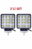 Kgn Off Road Sis Farı - Lamba 16 Led Kare Çalışma Lambası 2 Adet - 1