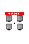 ARSVİSİON Off Road Beyaz Işık Sis Farı Lambası 16 Led Kare 4 Adet-12-24v 48 Watt 6500k 11 Cm - 2