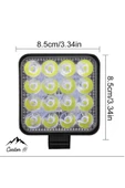 reyoto 10 Adet Off Road Beyaz Işık Sis Farı Lambası 16 Led Kare 12-24v 48 Watt - 4