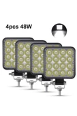 ARSVİSİON Off Road Beyaz Işık Sis Farı Lambası 16 Led Kare 2 Adet-12-24v 48 Watt 6500k - 2