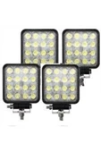 Kgn Off Road Sis Farı Sis Lambası 16 Led Kare 4'lü Paket Su Geçirmez - 2