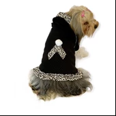 Leopard Black Kapşonlu Sweat Elbise by Kemique Köpek Kazağı - 8