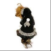 Leopard Black Kapşonlu Sweat Elbise by Kemique Köpek Kazağı - 1