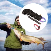 Oskar Alüminyum Balık Tutucu Gripper Yaylı Karabinalı - Siyah - 2