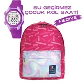 Çocuk Kol Saati Hediyeli Cambridge Polo Club Büyük Kapasiteli Çocuk Okul Çantası CPC.4010.C0026 - 1