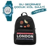 Çocuk Kol Saati Hediyeli Cambridge Polo Club Büyük Kapasiteli Çocuk Okul Çantası CPC.4013.C001 - 1