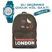 Çocuk Kol Saati Hediyeli Cambridge Polo Club Büyük Kapasiteli Çocuk Okul Çantası CPC.4013.C0025 - 1