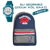 Çocuk Kol Saati Hediyeli Cambridge Polo Club Büyük Kapasiteli Çocuk Okul Çantası CPC.4039.C011 - 1