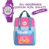 Çocuk Kol Saati Hediyeli Cambridge Polo Club Büyük Kapasiteli Çocuk Okul Çantası CPC.4039.C032 - 1