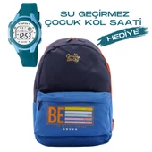 Çocuk Kol Saati Hediyeli Cambridge Polo Club Büyük Kapasiteli Çocuk Okul Çantası CPO.4080.C0011 - 1