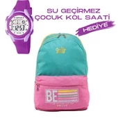 Çocuk Kol Saati Hediyeli Cambridge Polo Club Büyük Kapasiteli Çocuk Okul Çantası CPO.4080.C0011 - 1
