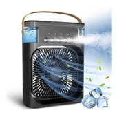600 Ml Ulrasonik Hava Vantilatörü Nemlendirici Fan Pervane Buhar Makinesi Ve Buzlu Klima Rgb Işıklı - 3