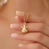 925 Ayar Gümüş Kurbağa Figürü Kolye thumbnail 1