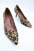 Kadın Leopar Stiletto Kısa Topuklu Ayakkabı - Candy - 4