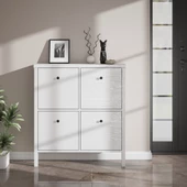 Sakura Floransa  4 kapaklı ayakkabılık -Wood Beyaz-Minifiks Bağlantılı - 2