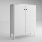 Sakura artemis  2 kapaklı raflı ayakkabılık-Wood Beyaz-Minifiks Bağlantılı - 5
