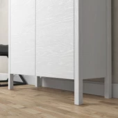 Sakura artemis  2 kapaklı raflı ayakkabılık-Wood Beyaz-Minifiks Bağlantılı - 3