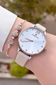 Daniel Klein DKISTE1328 Kasası Rose Gümüş Kordonu Krem Renk Hediye Paketli Kadın Kol Saati ve Bileklik thumbnail 2