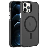 iPhone 12 Pro Kılıf Magsafe Şarj Özellikli Buzlu Transparan C-Pro Sert Kapak kılıf - 4