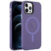 iPhone 12 Pro Kılıf Magsafe Şarj Özellikli Buzlu Transparan C-Pro Sert Kapak kılıf - 5