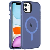 iPhone 12 Kılıf Magsafe Şarj Özellikli Buzlu Transparan C-Pro Sert Kapak kılıf - 6